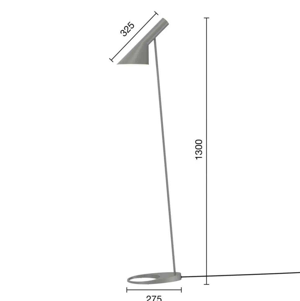 Louis Poulsen AJ design gulvlampe grå