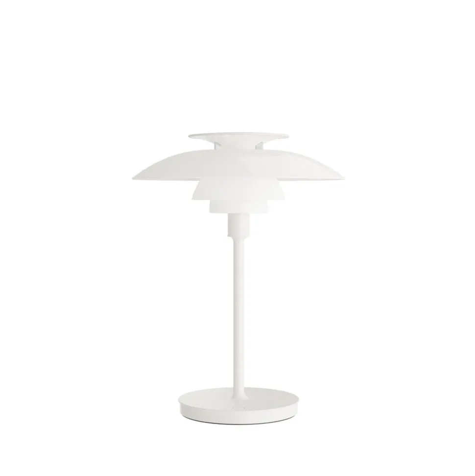 Louis Poulsen LED-bordlampe PH 80, opal hvid, IP44