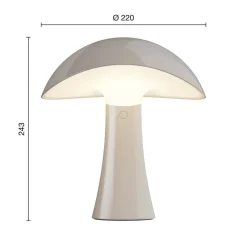 Louis Poulsen LED-bordlampe Rumee 220, grå, IP44