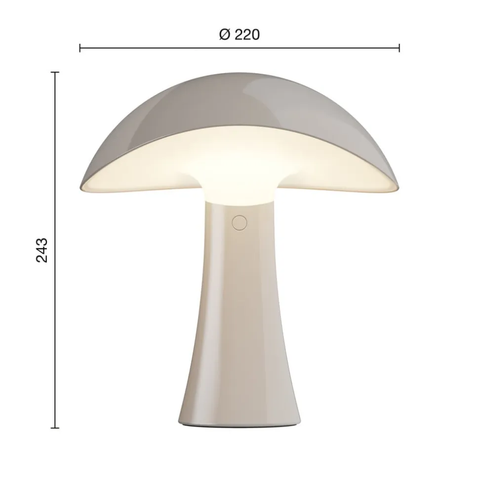 Louis Poulsen LED-bordlampe Rumee 220, grå, IP44