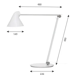 Louis Poulsen NJP bordlampe, fod, 3.000 K mørkegrå