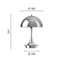 Louis Poulsen Panthella PORTABLE 160 V3, kromfarvet