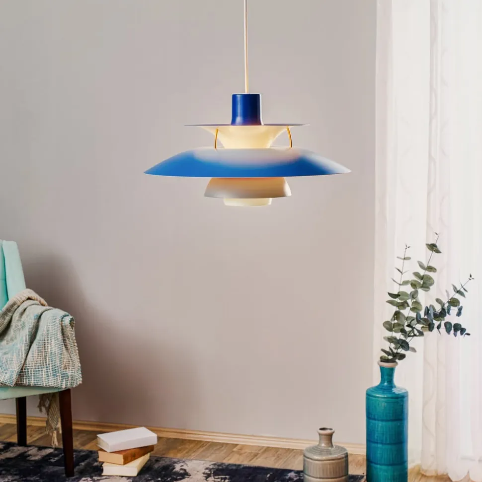 Louis Poulsen PH 5, designer pendellampe, blå