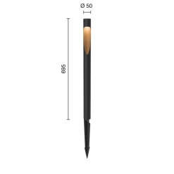 Louis Poulsen vejlampe Flindt 840 sort 70 cm spydstik