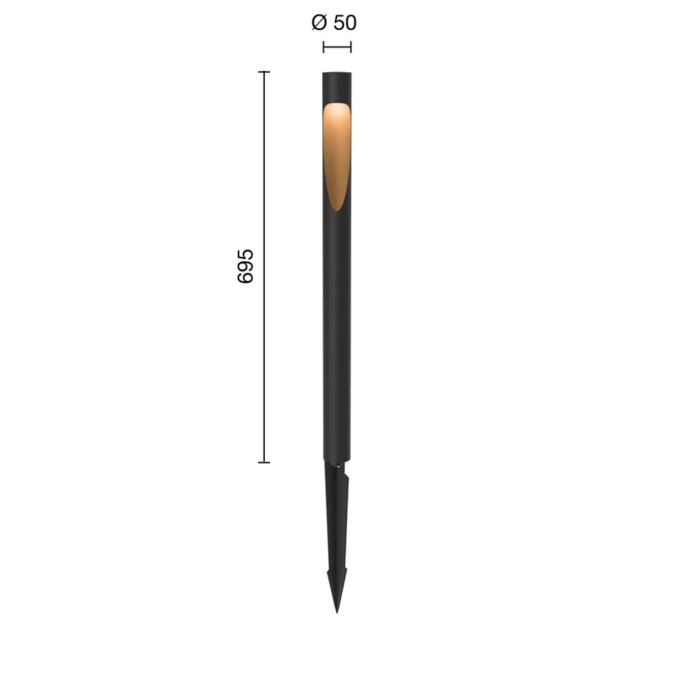 Louis Poulsen vejlampe Flindt 840 sort 70 cm spydstik
