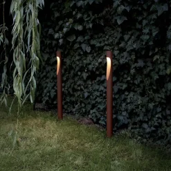 Louis Poulsen vejlampe Flindt, 927, corten 70 cm base 24 V