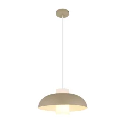 Lowe pendellampe, sandfarvet mat, Ø 38 cm, metal