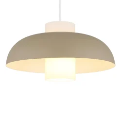 Lowe pendellampe, sandfarvet mat, Ø 38 cm, metal