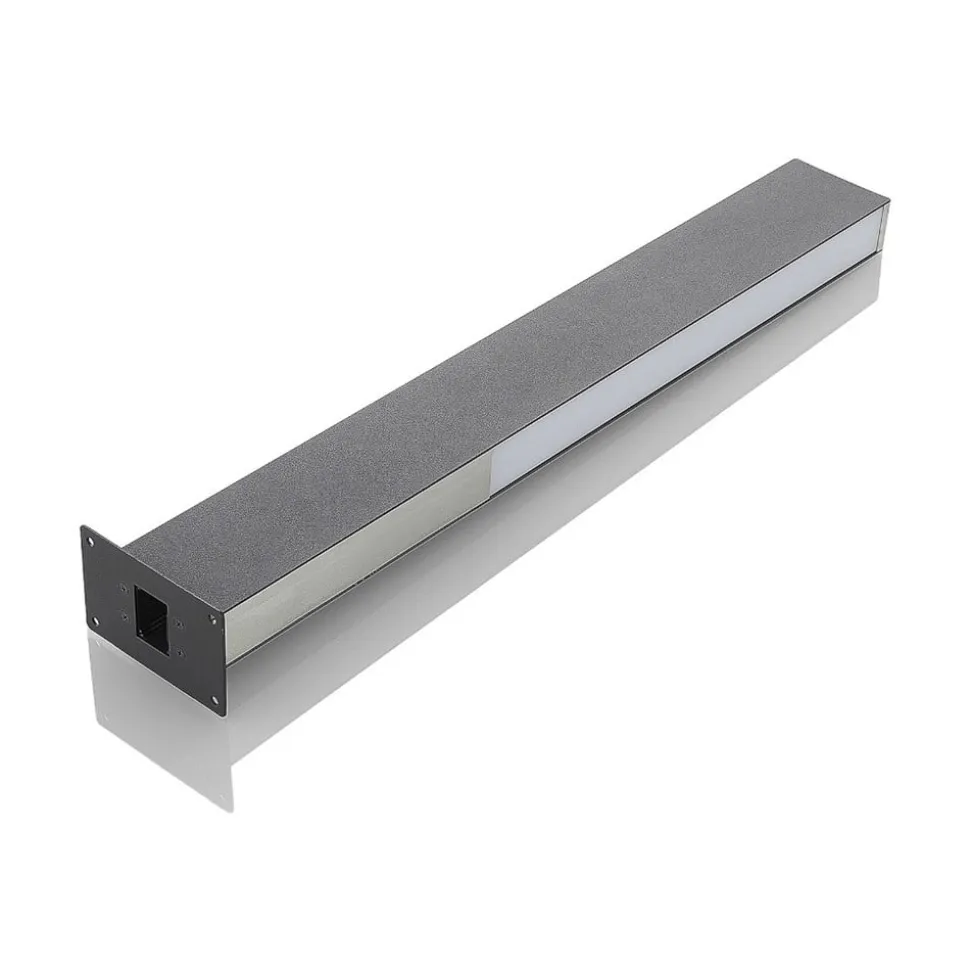 Lucande Aegisa LED-vejlampe, 80 cm, antracit, metal, IP54