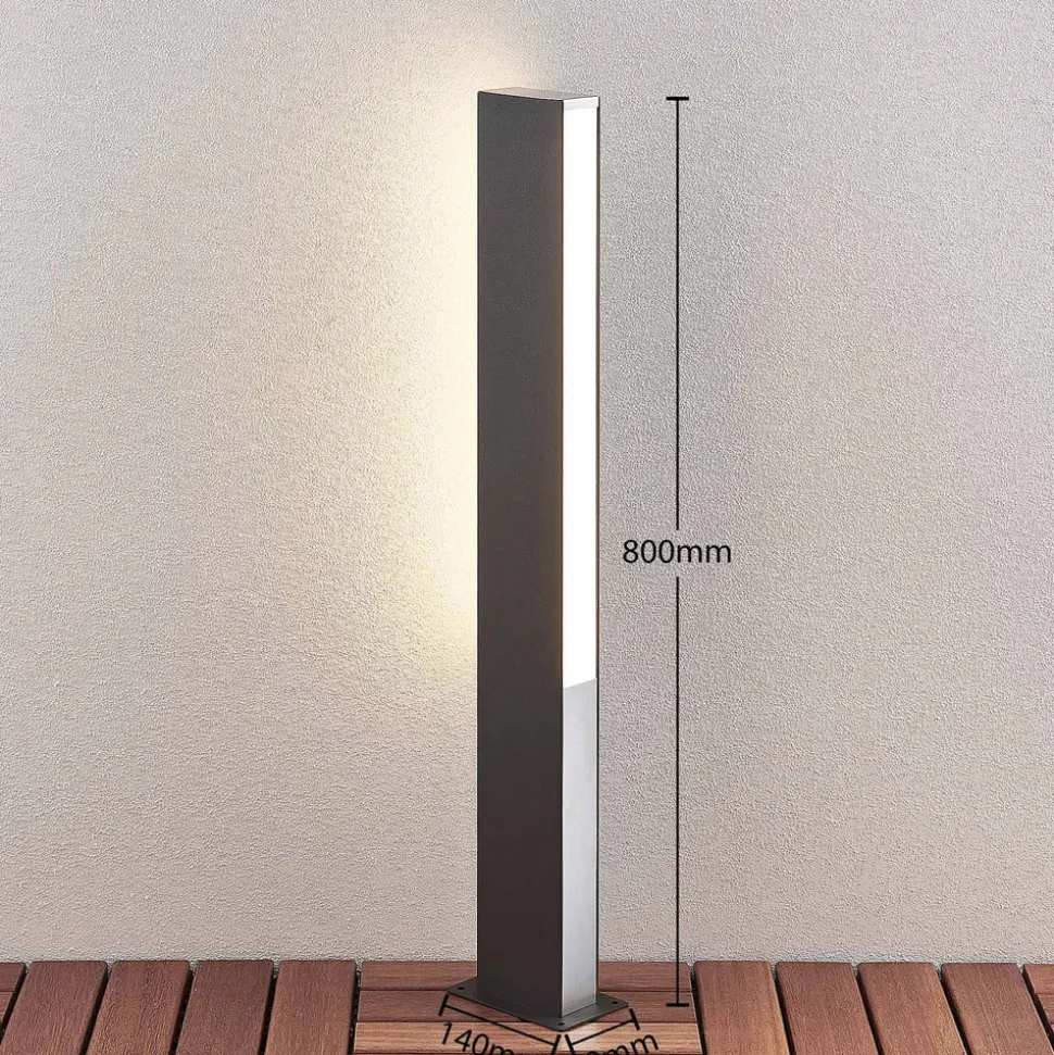 Lucande Aegisa LED-vejlampe, 80 cm, antracit, metal, IP54