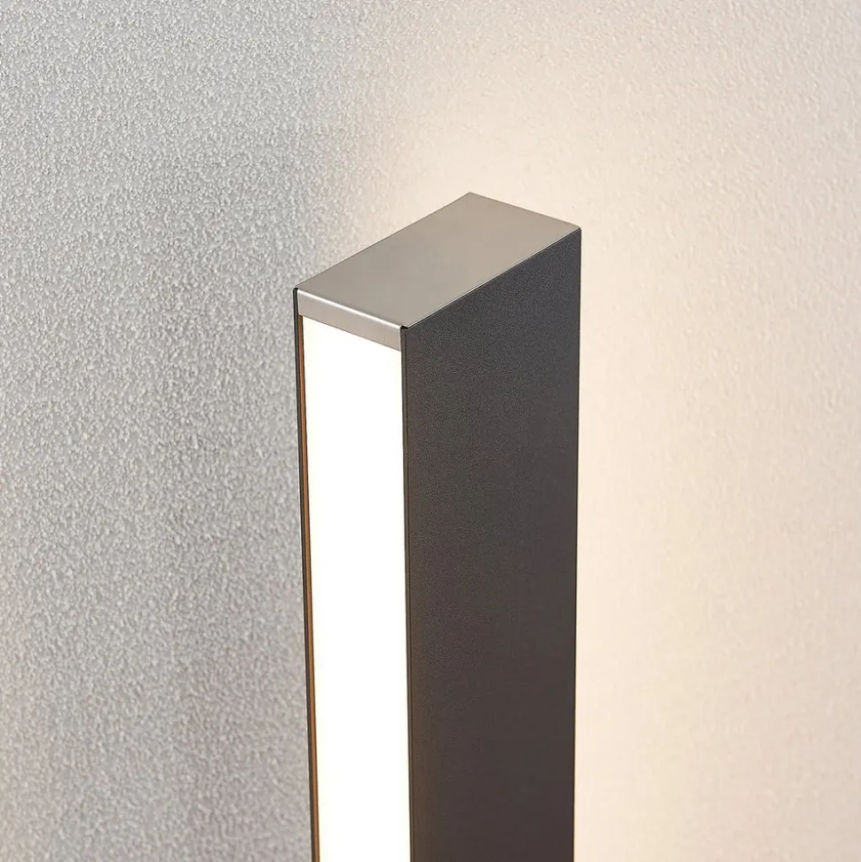 Lucande Aegisa LED-vejlampe, 80 cm, antracit, metal, IP54