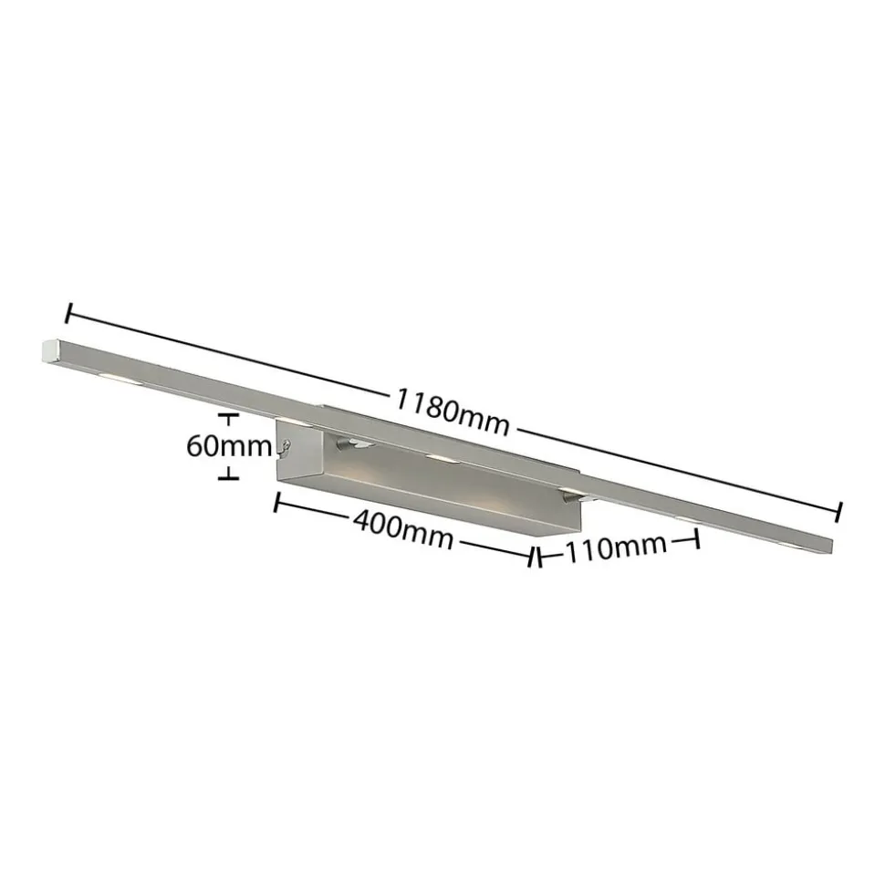 Lucande Alexis LED-gallerilampe 118 cm, mat nikkel