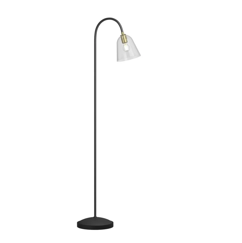 Lucande Anjita gulvlampe, glasskærm