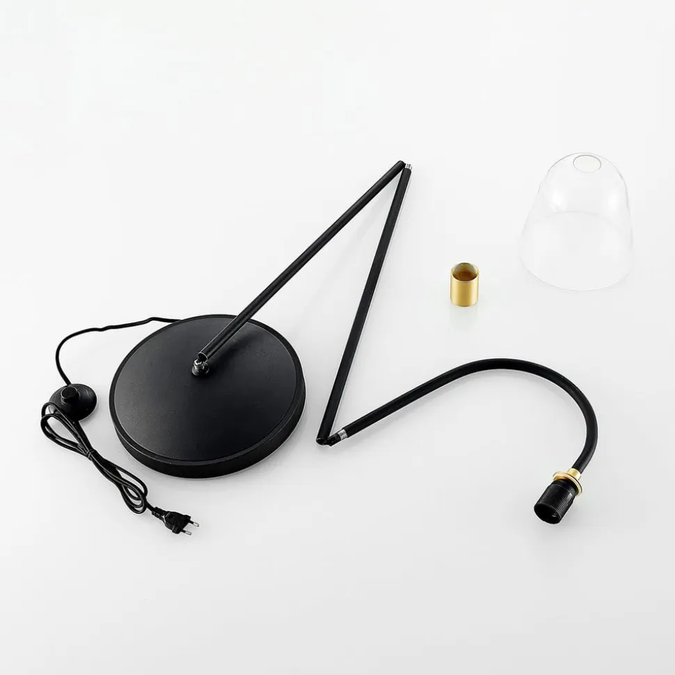 Lucande Anjita gulvlampe, glasskærm