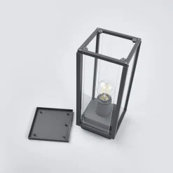 Lucande Annalea sokkellampe, 35 cm, antracit, IP54