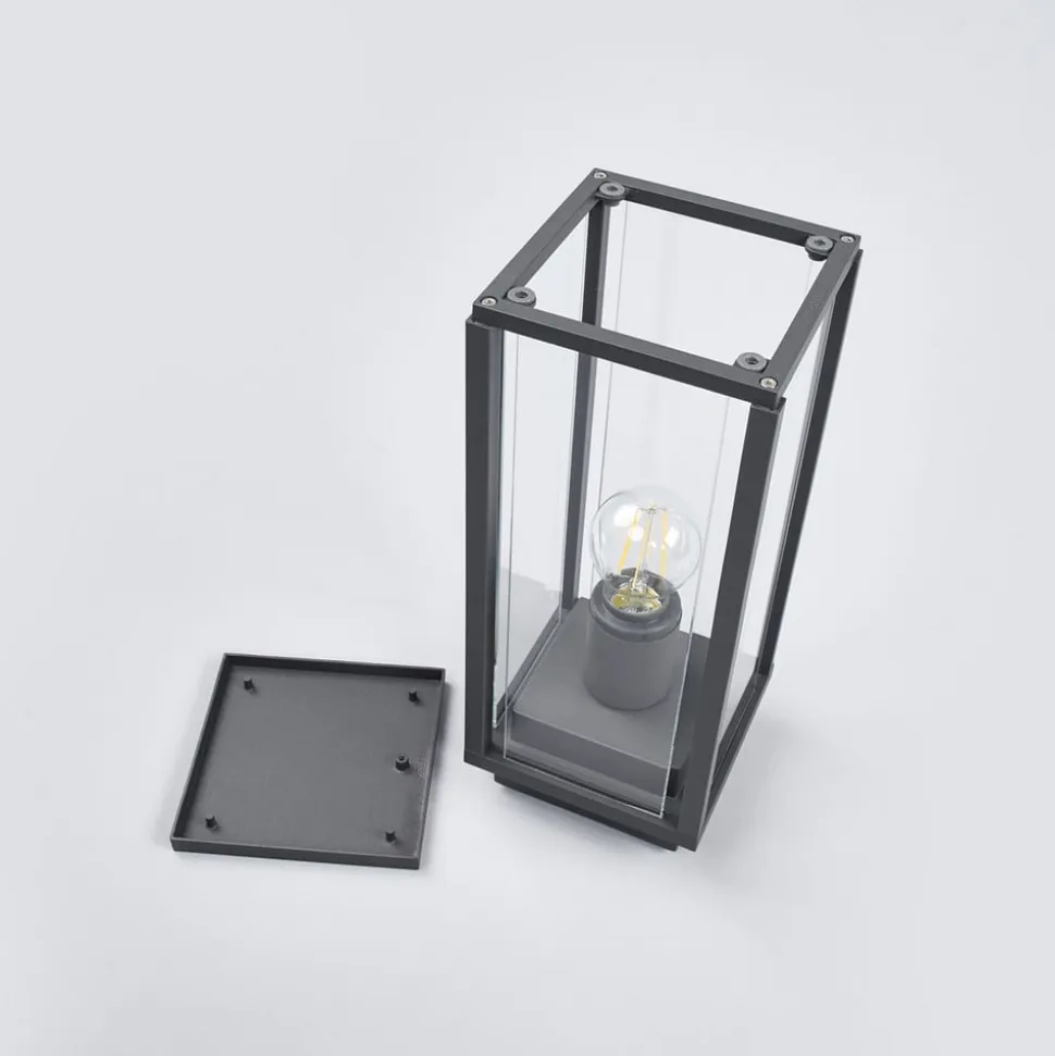 Lucande Annalea sokkellampe, 35 cm, antracit, IP54