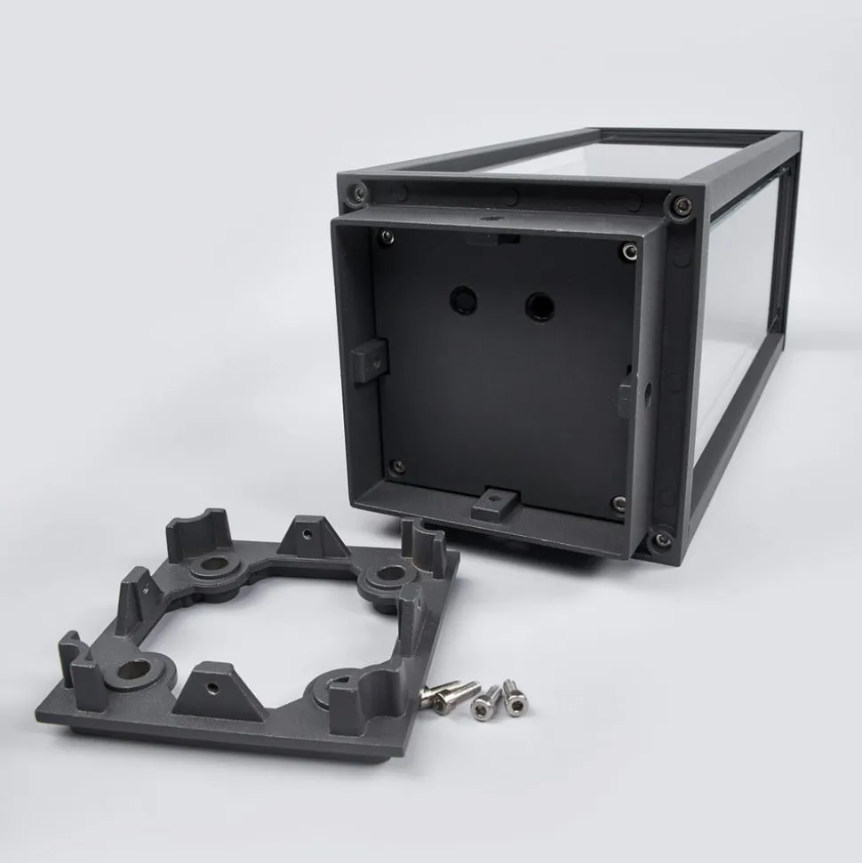 Lucande Annalea sokkellampe, 35 cm, antracit, IP54