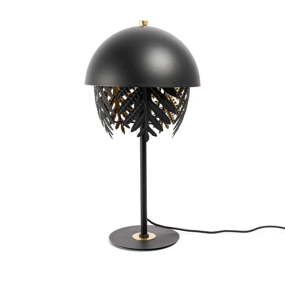 Lucande Aparas bordlampe bladlook, sort-guld