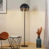 Lucande Aparas gulvlampe, bladlook, sort-guld