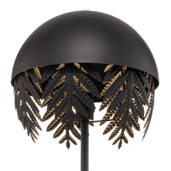 Lucande Aparas gulvlampe, bladlook, sort-guld