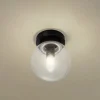 Lucande Badolo loftslampe, sort, glas, Ø 15 cm, IP44
