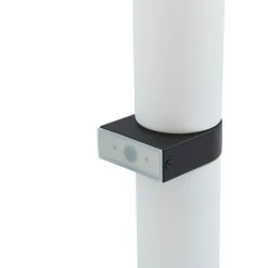 Lucande Basolo væglampe til badeværelset, sort, højde 31,5 cm, glas