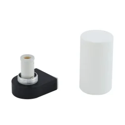 Lucande Basolo væglampe til badeværelset, sort, højde 17,2 cm, glas