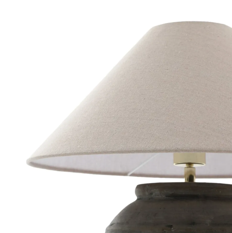 Lucande bordlampe Thalorin, højde 46 cm, grå, keramik