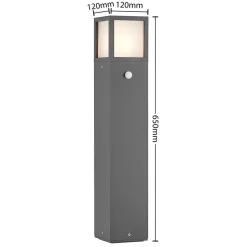 Lucande Dewari vejlampe, bevægelsessensor, E27, 65 cm, IP54