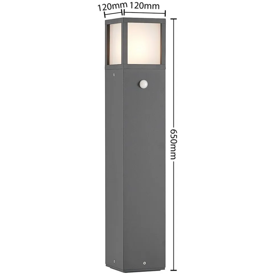 Lucande Dewari vejlampe, bevægelsessensor, E27, 65 cm, IP54