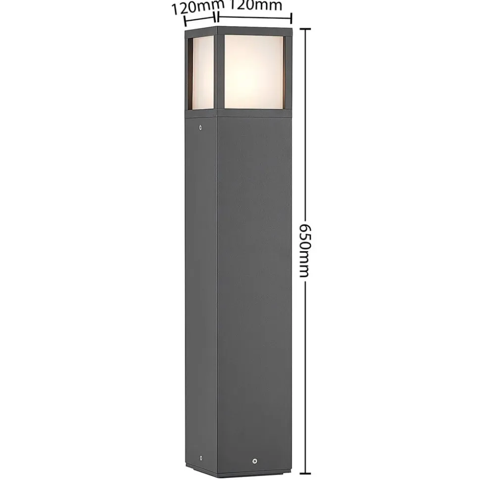 Lucande Dewari vejlampe, E27, 65 cm, mørkegrå, IP54