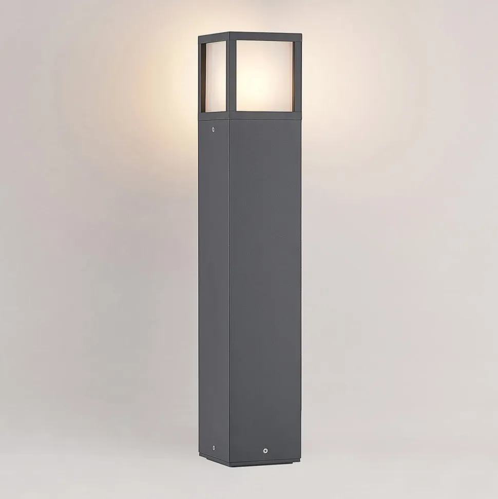 Lucande Dewari vejlampe, E27, 65 cm, mørkegrå, IP54