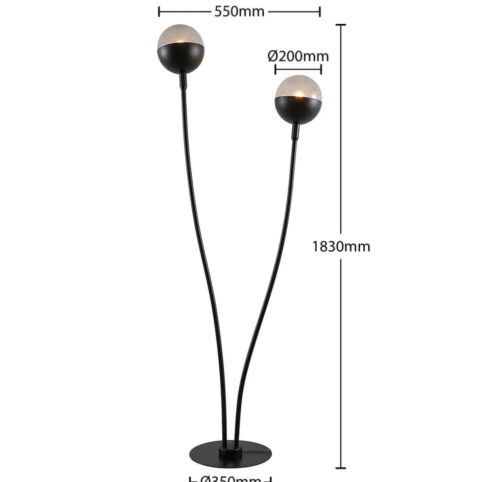 Lucande Dustian gulvlampe, 2 lyskilder