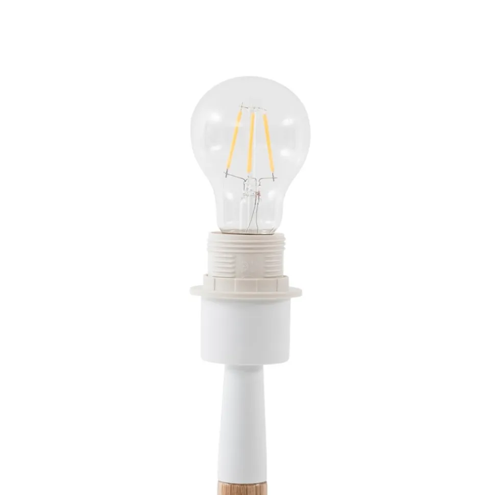 Lucande Ellorin gulvlampe, hvid, træ, Ø 47,5 cm, E27