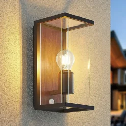 Lucande Elwin væglampe, 1 lyskilde, sensor
