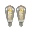 Lucande E27-pære ST64 4W 918 dæmpes titan, 2 stk