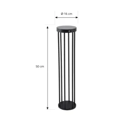 Lucande Evelis LED-vejlampe, sort, aluminium, sensor