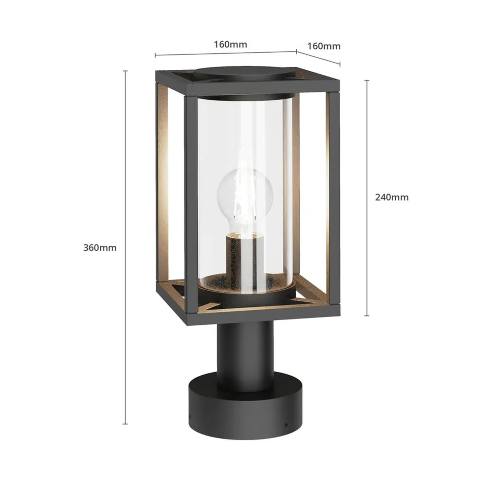 Lucande Ferda sokkellampe, 37 cm, antracit, IP44