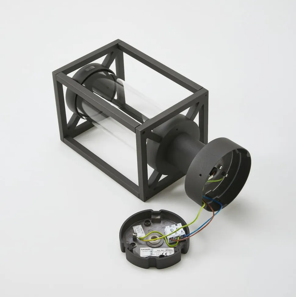 Lucande Ferda sokkellampe, 37 cm, antracit, IP44
