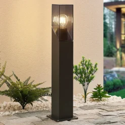 Lucande Fiola sokkellampe, 60 cm, antracit, IP54