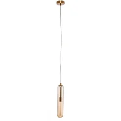 Lucande Freylin pendel, 1-lys, rav, glas, 6 cm
