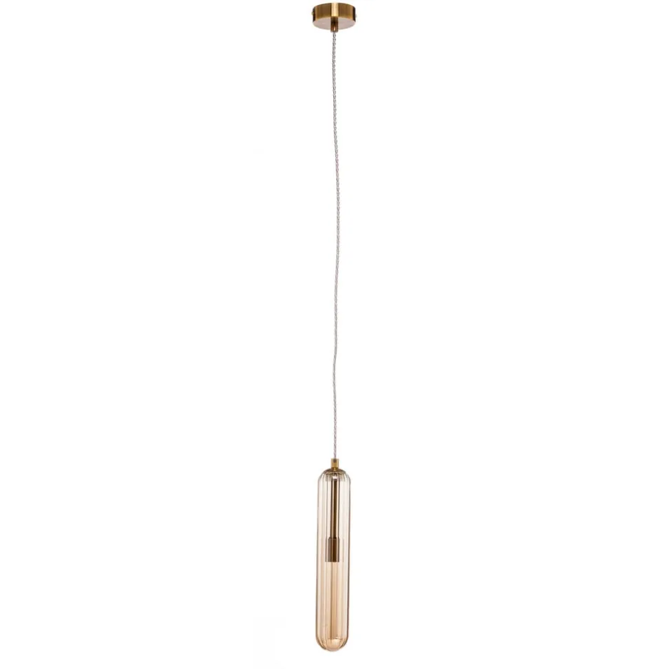 Lucande Freylin pendel, 1-lys, rav, glas, 6 cm