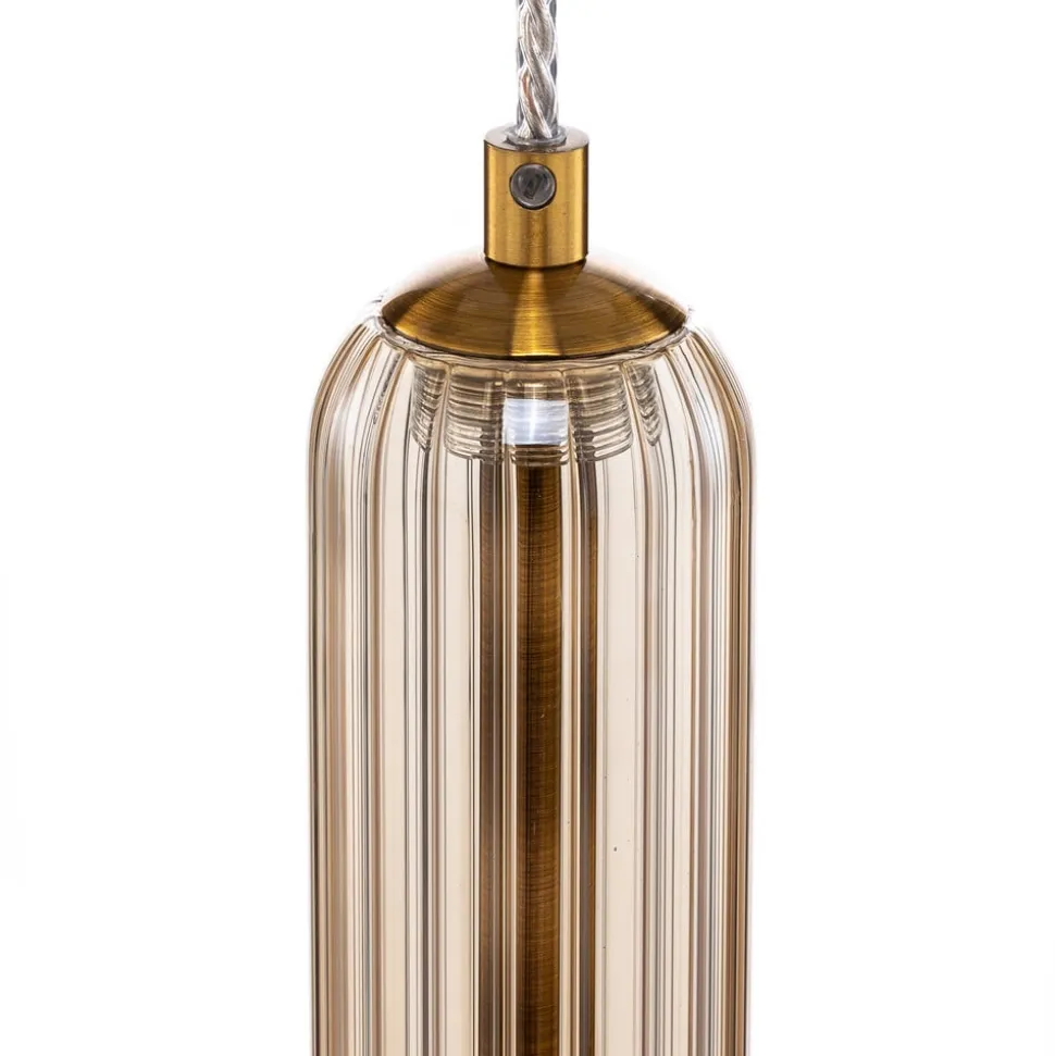 Lucande Freylin pendel, 1-lys, rav, glas, 6 cm