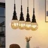 Lucande Gesja pendellampe, 4 lyskilder, lang, sort