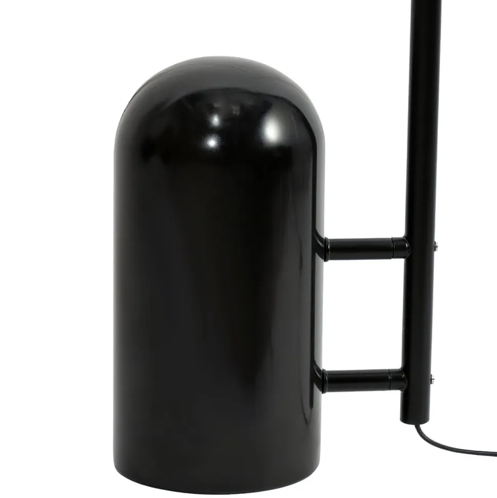 Lucande gulvlampe Alviero, 157 cm, sort, metal, marmor