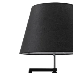 Lucande gulvlampe Amona, sort, tekstil, 150 cm, trefod