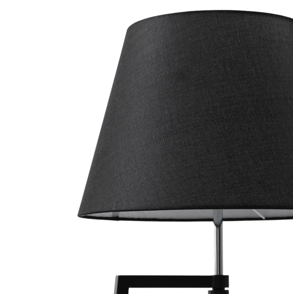 Lucande gulvlampe Amona, sort, tekstil, 150 cm, trefod