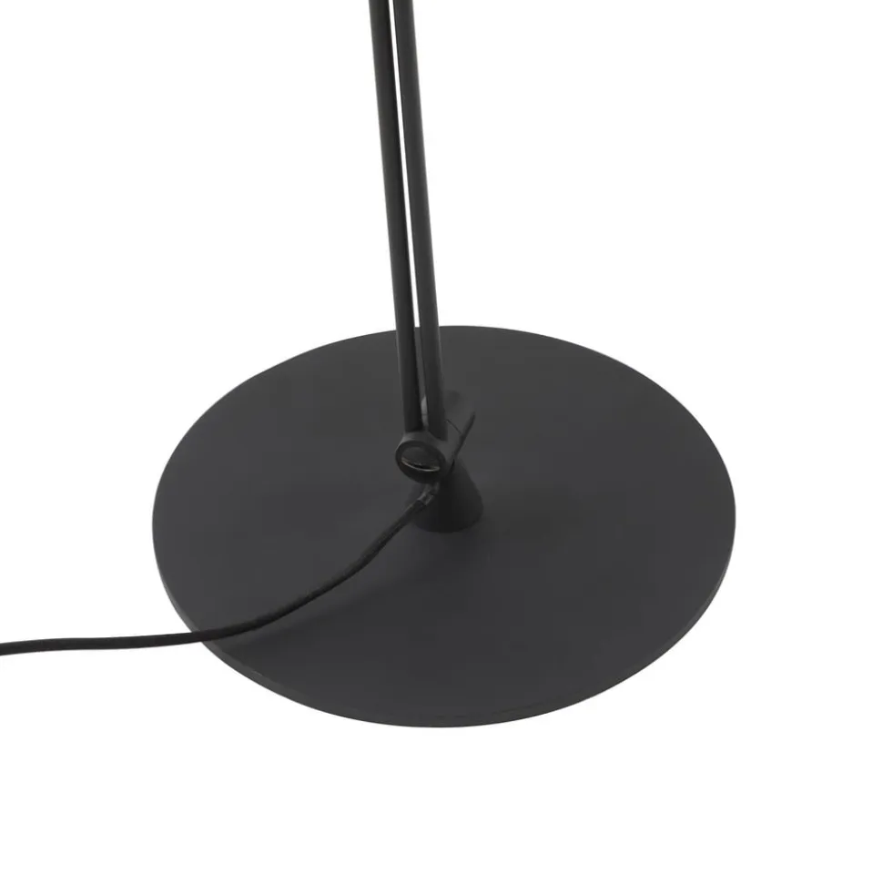 Lucande gulvlampe Caelia, sort, tekstil, justerbar