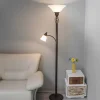 Lucande Gulvlampe Dunja, hvid/rust, metal, læselampe