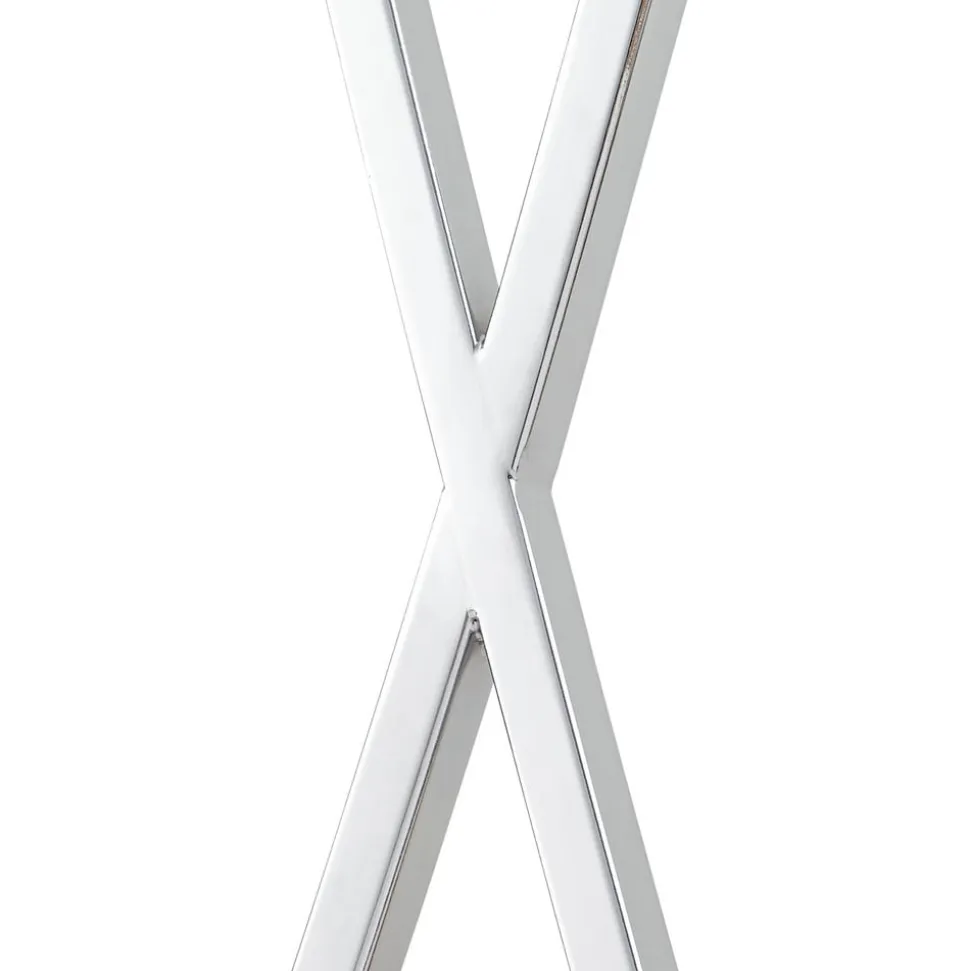 Lucande gulvlampe Evaine, krom/hvid, metal, 157 cm, E27
